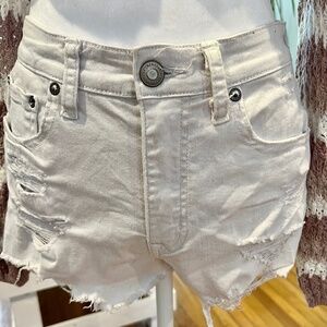 Aeropostale Vintage High Rise Shorty White Size 4 Shorts